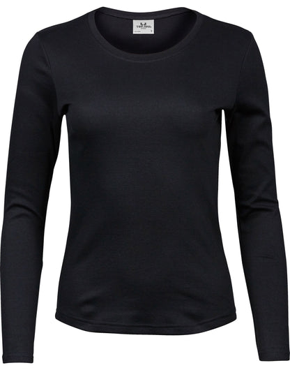 Ladies' Long Sleeve Interlock Tee - Black