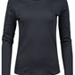 Ladies' Long Sleeve Interlock Tee - Dark Grey
