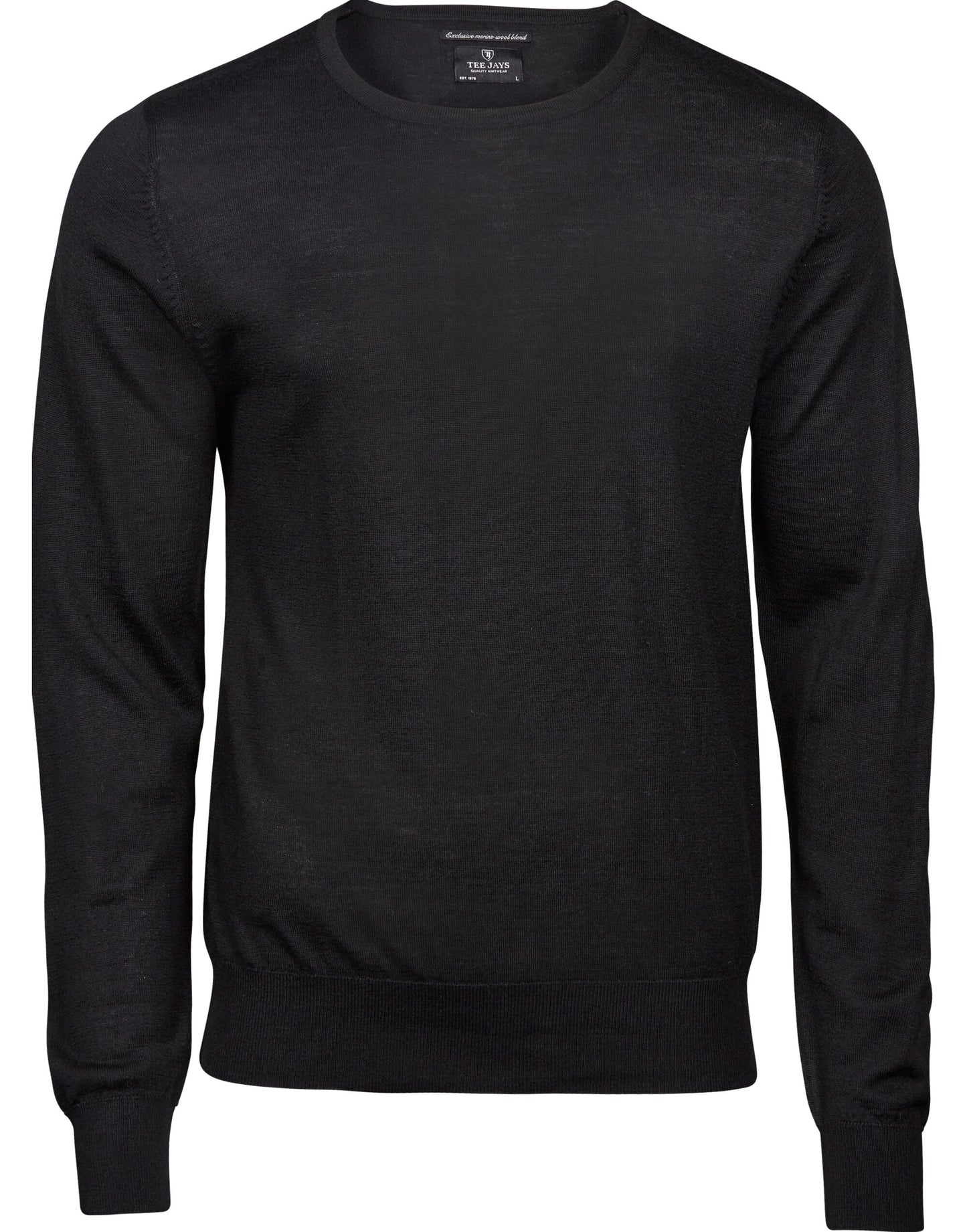 Men's Crew Neck Knitted Sweater - Black