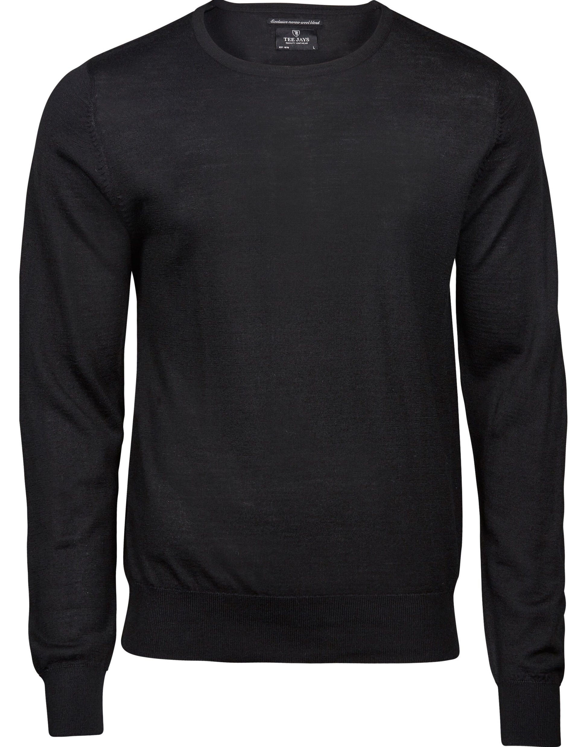 Men's Crew Neck Knitted Sweater - Black