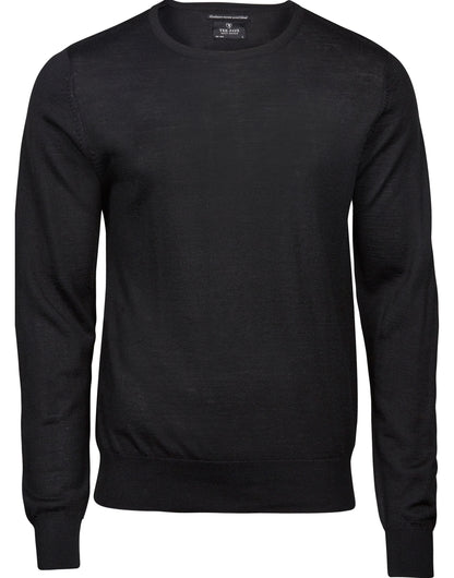 Men's Crew Neck Knitted Sweater - Black