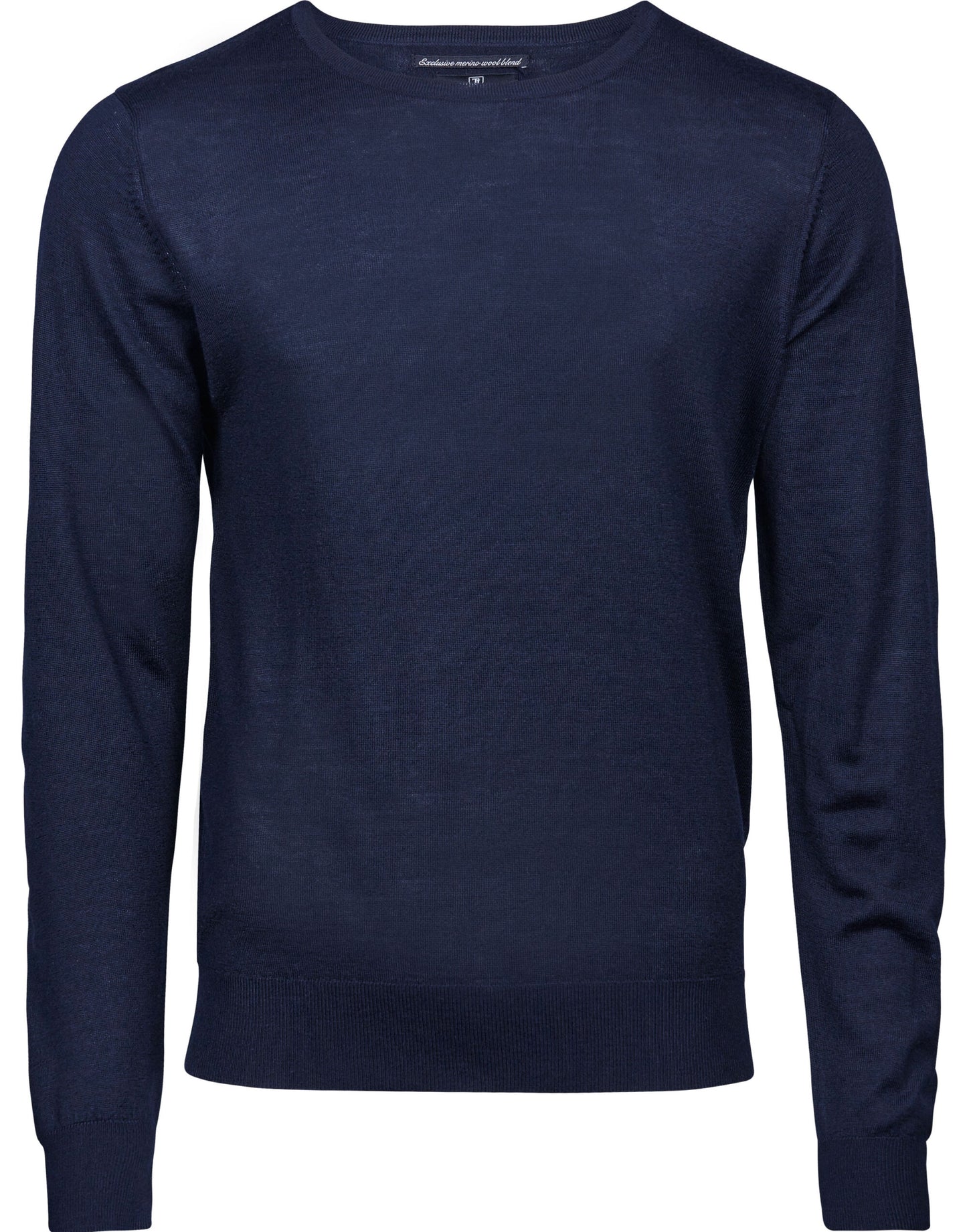 Men's Crew Neck Knitted Sweater - Navy