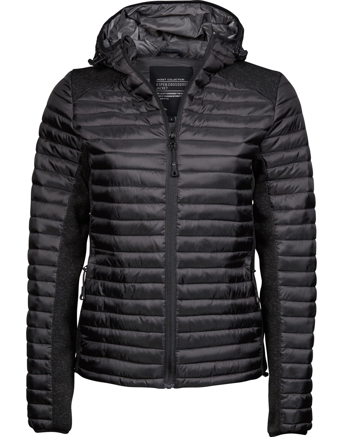 Ladies' Aspen Crossover Jacket - Black/Black Melange