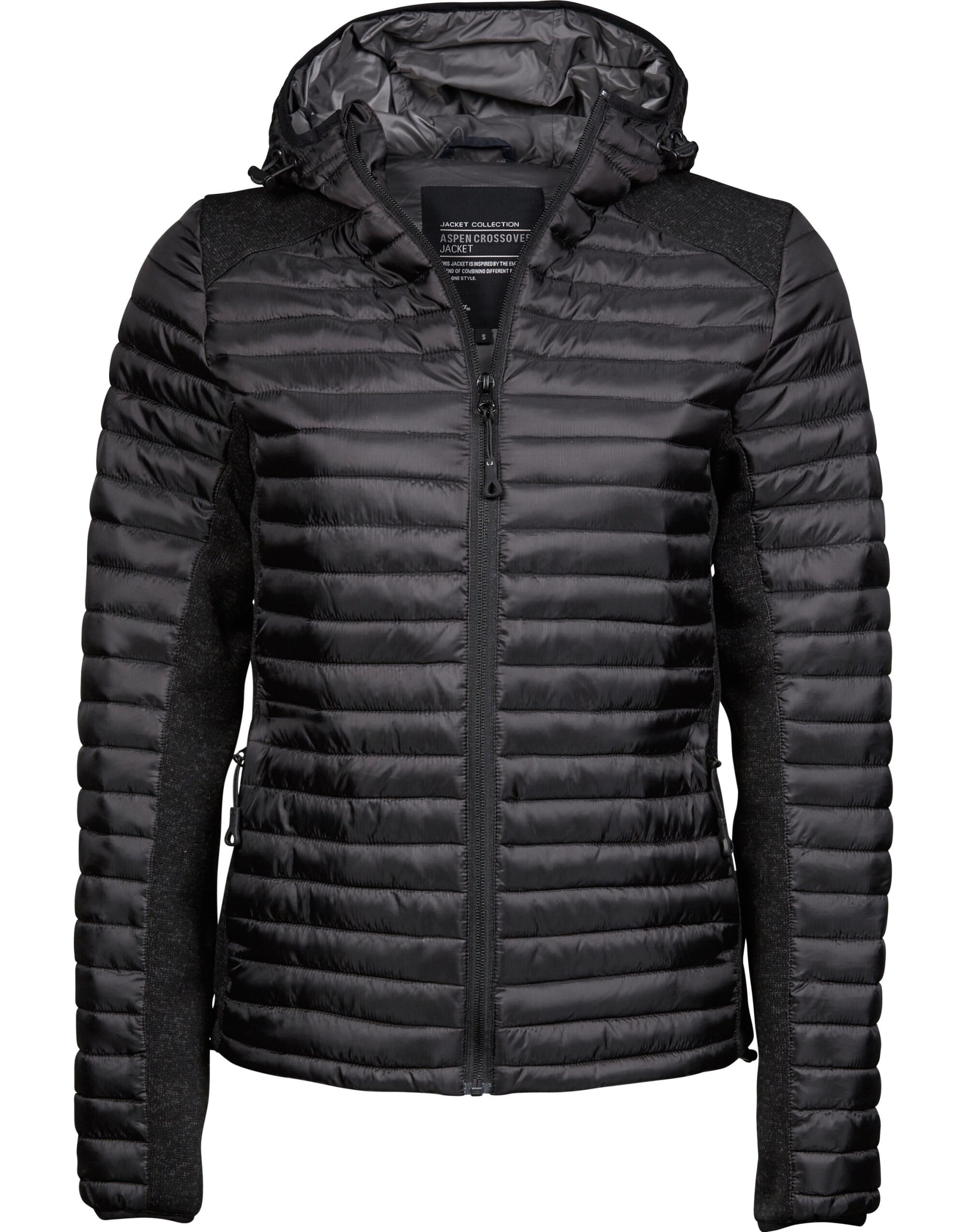 Ladies' Aspen Crossover Jacket - Black/Black Melange