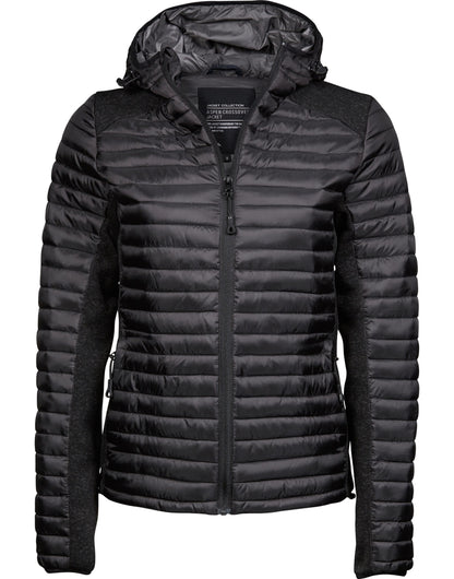 Ladies' Aspen Crossover Jacket - Black/Black Melange