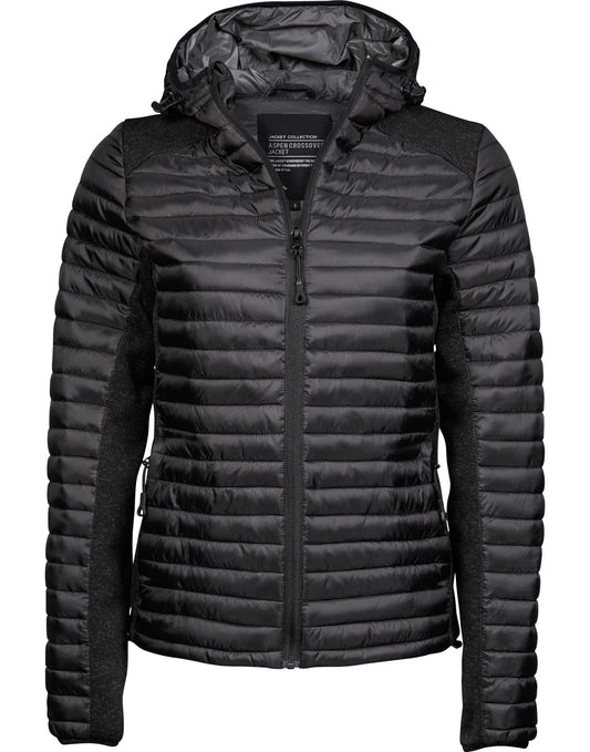 Ladies' Aspen Crossover Jacket - Black/Black Melange