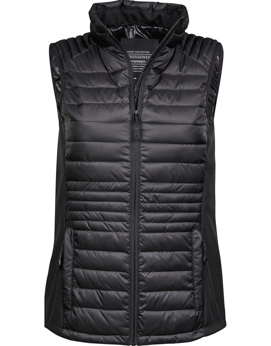 Ladies' Crossover Bodywarmer - Black/Black