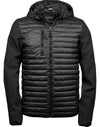 Men's Hooded Crossover Jacket - Black