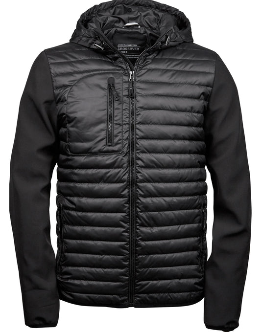 Men's Hooded Crossover Jacket - Black