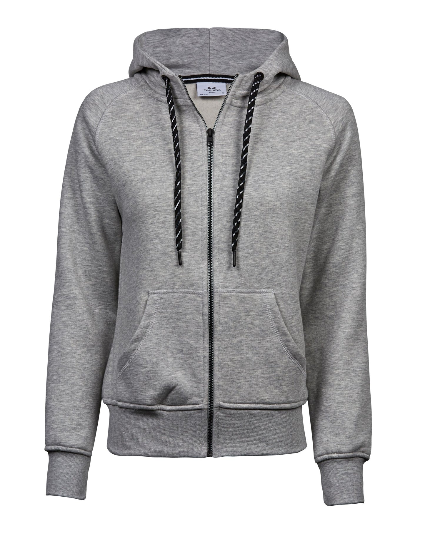 Ladies' Fashion Full Zip Hood - Heather Grey