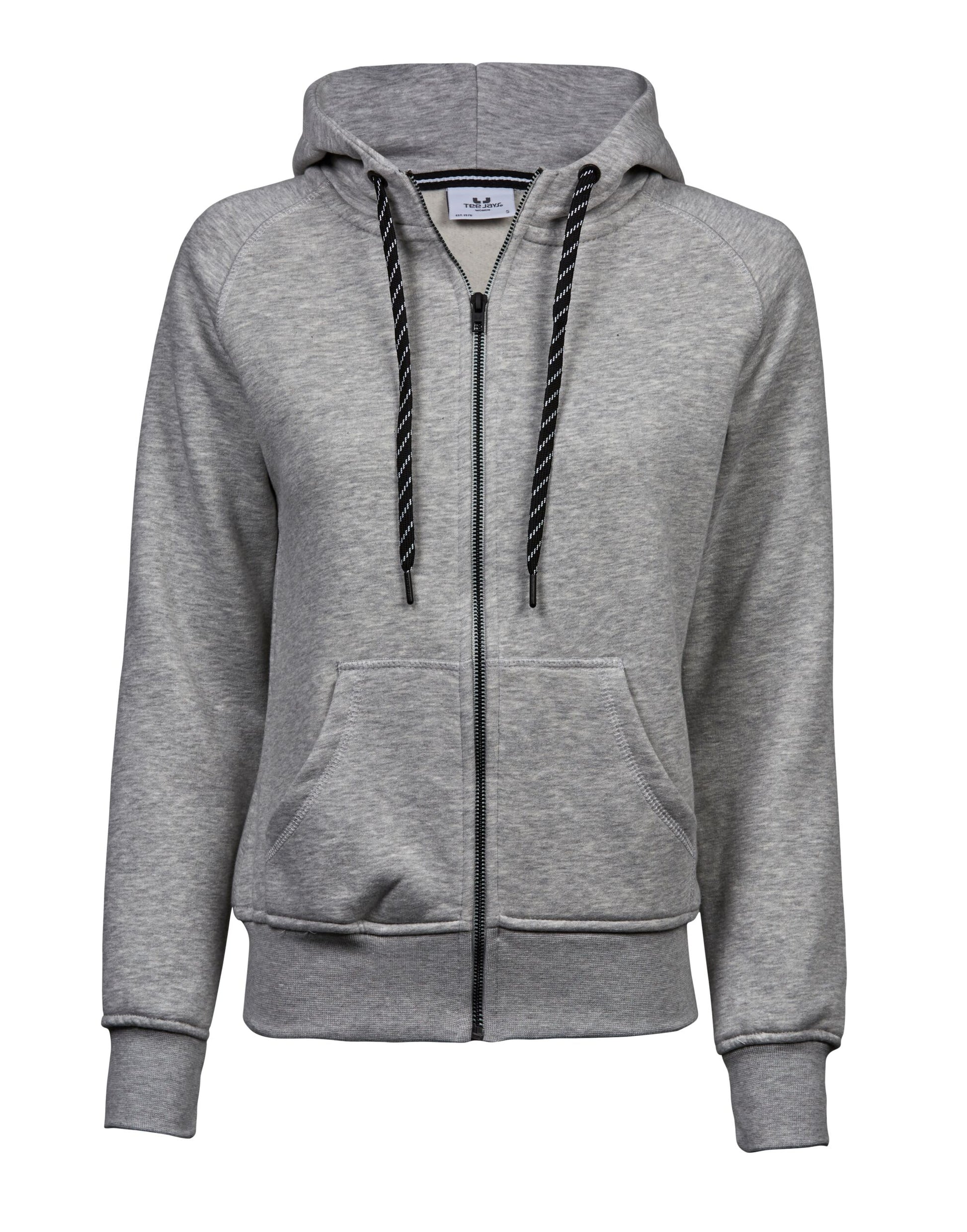 Ladies' Fashion Full Zip Hood - Heather Grey