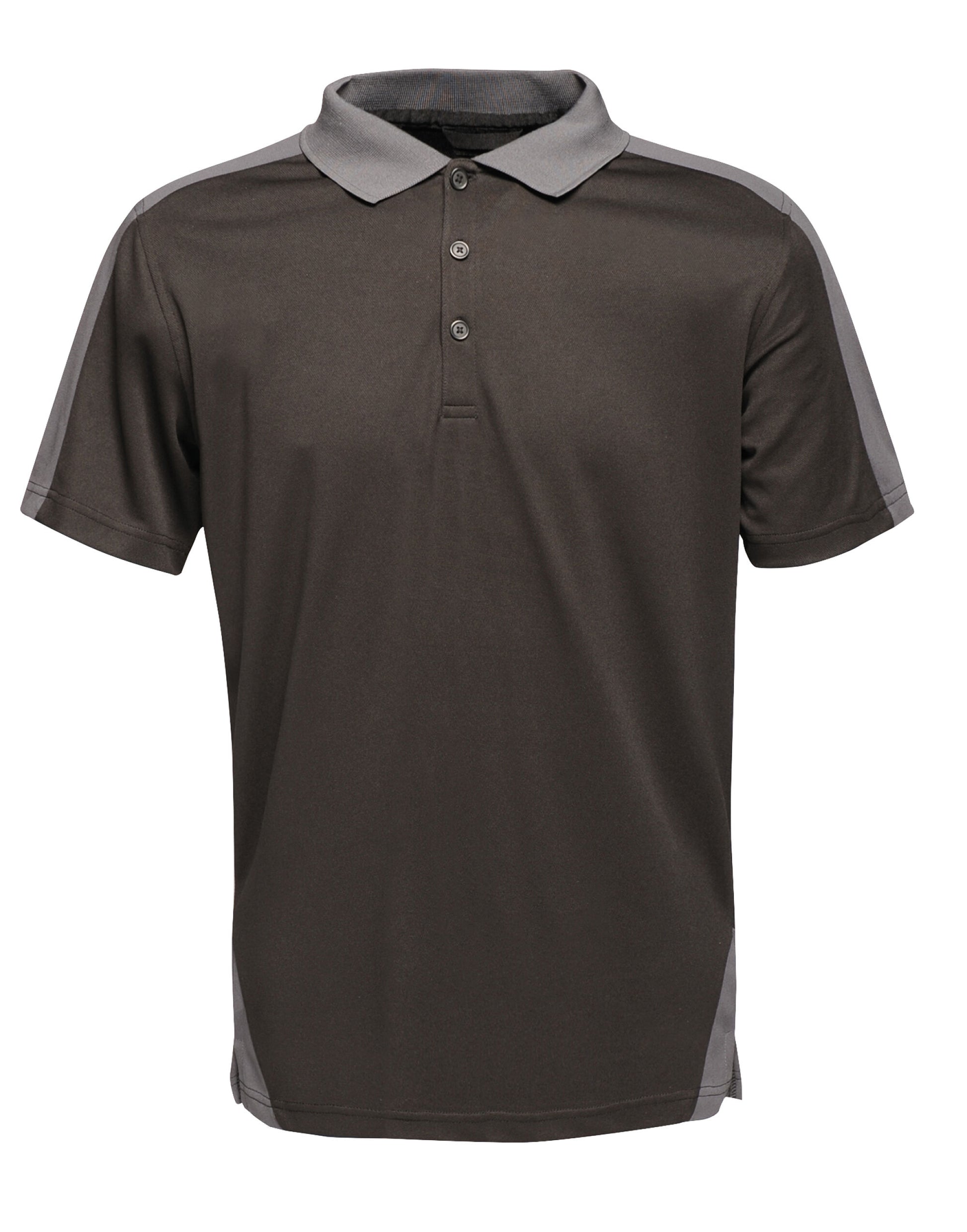 Contrast Quick Wicking Polo Shirt - Black/Seal Grey