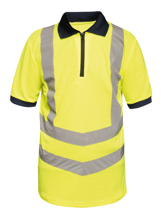 Pro Two Tone Wicking Polo Shirt - Yellow/Navy