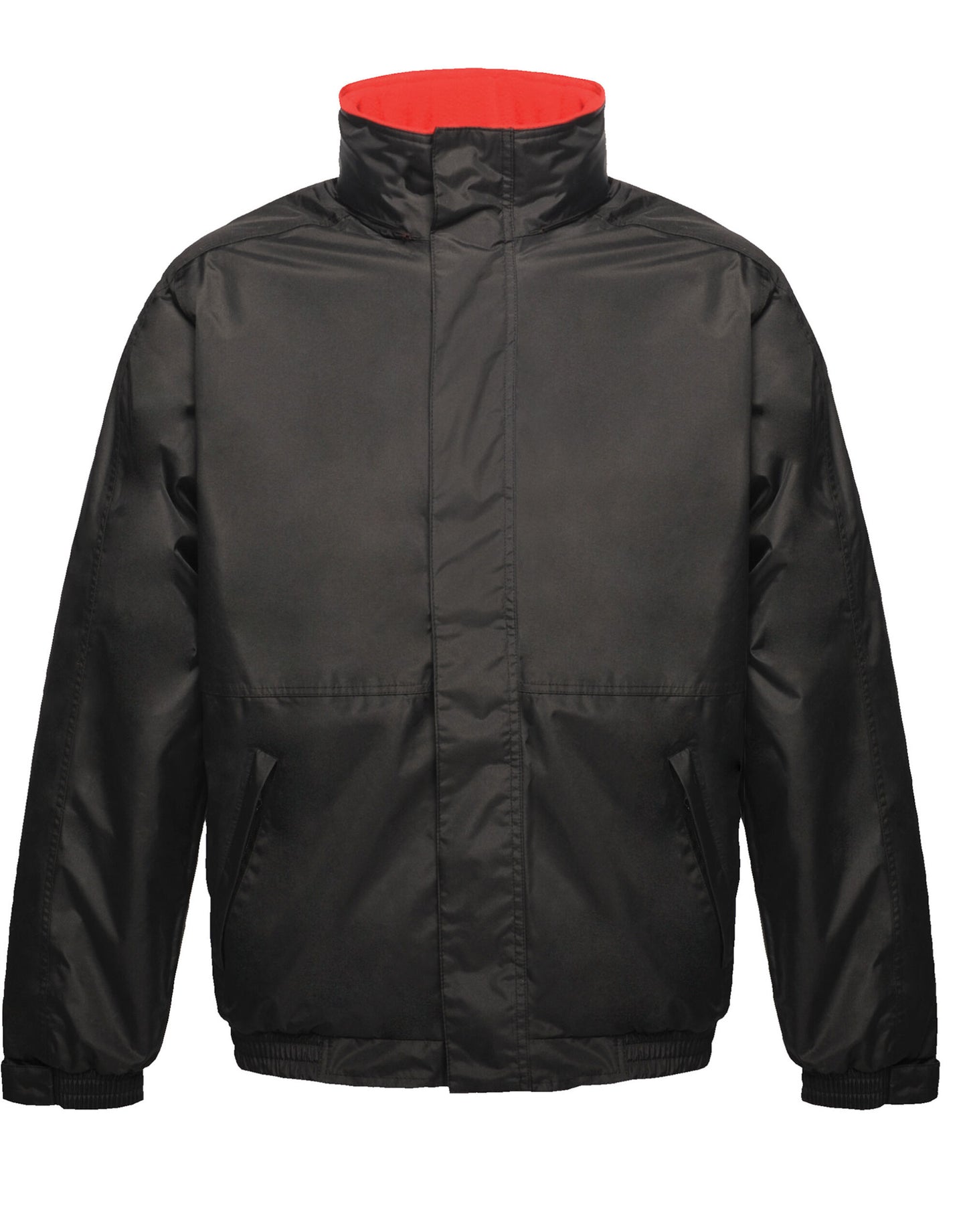 Dover Men's Fleece Lined Bomber Jacket - Black/Classic Red