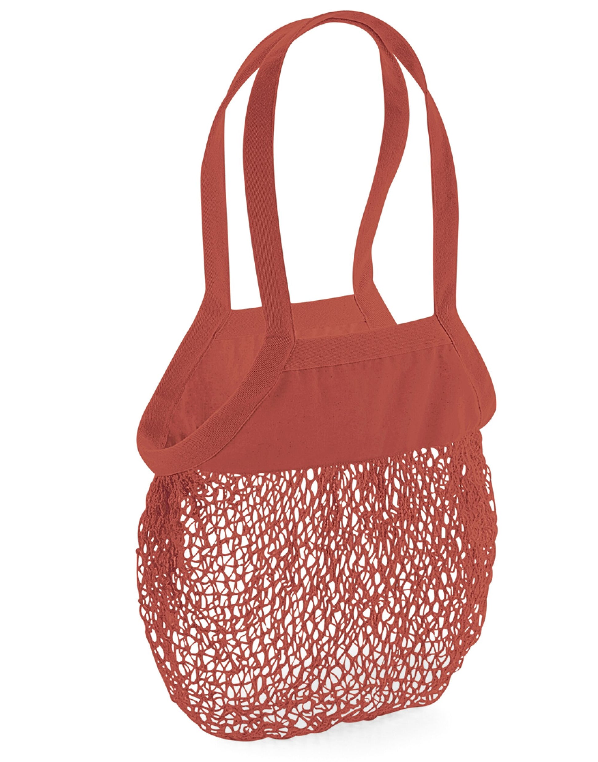 Organic Cotton Mesh Grocery Bag - Orange Rust
