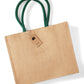 Jute Classic Shopper - Natural/Forest Green
