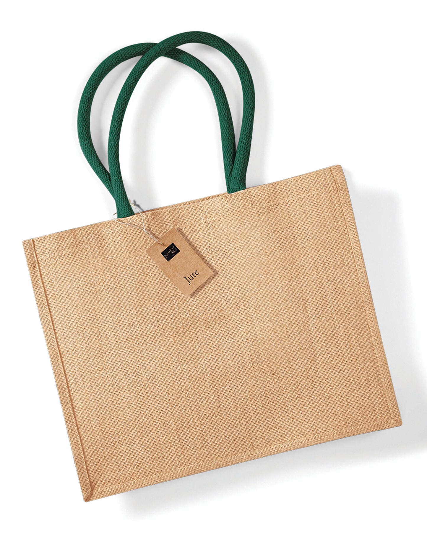 Jute Classic Shopper - Natural/Forest Green