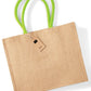 Jute Classic Shopper - Natural/Lime