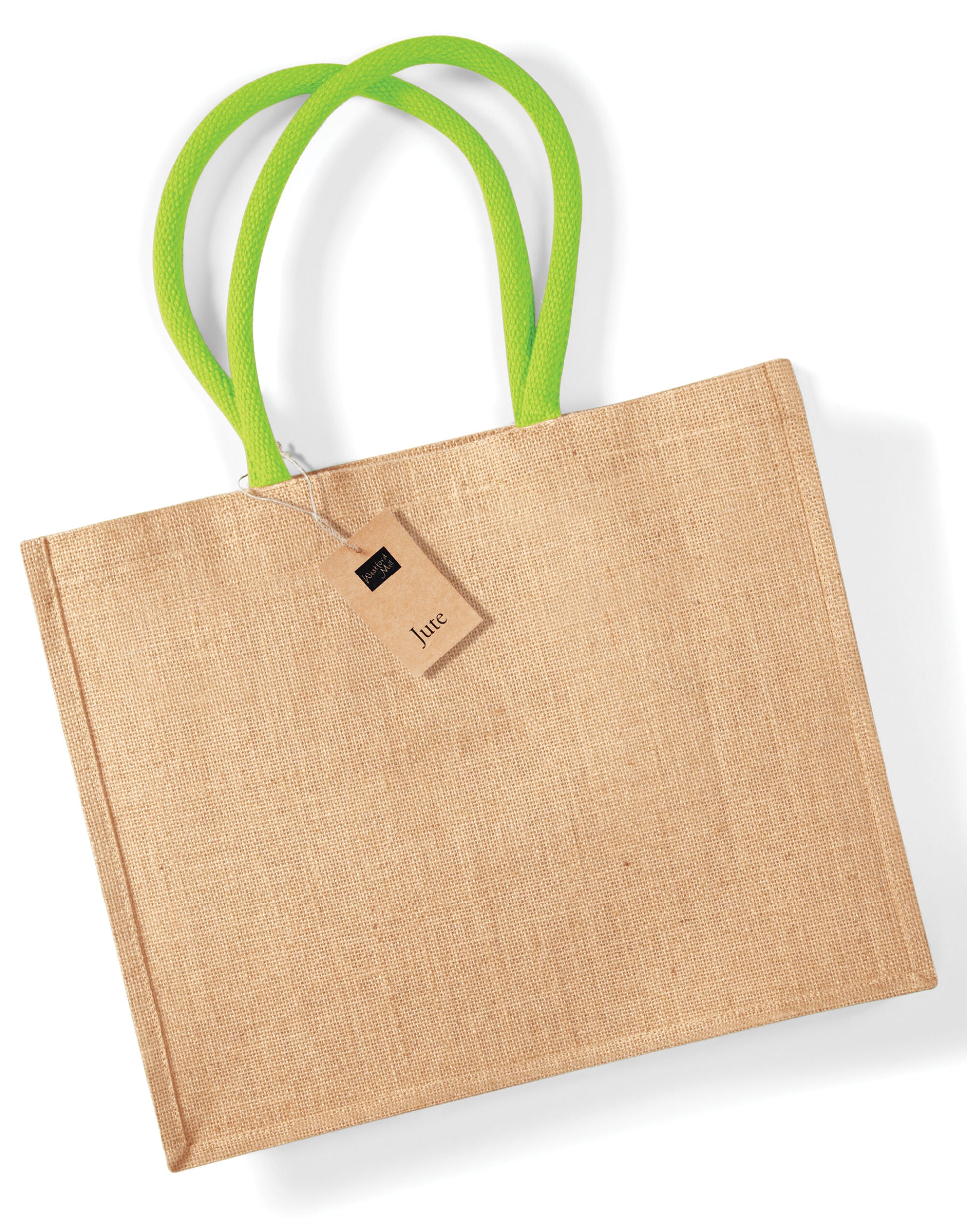 Jute Classic Shopper - Natural/Lime