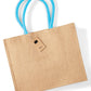 Jute Classic Shopper - Natural/Surf Blue