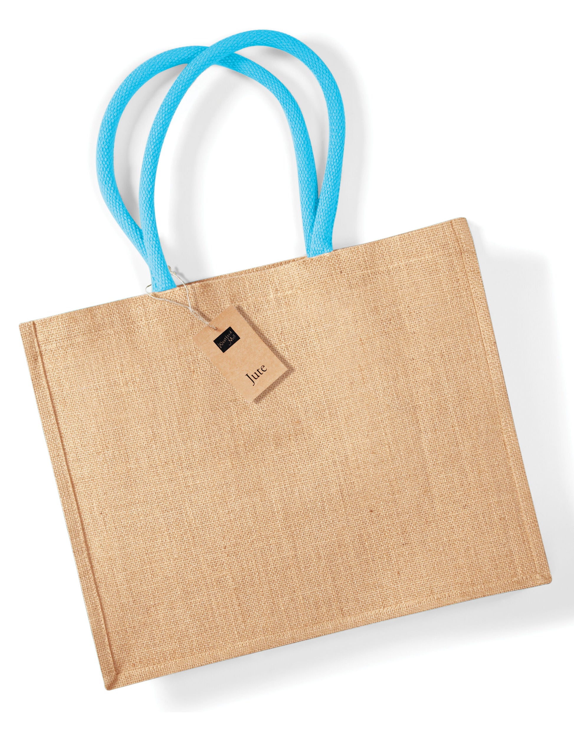 Jute Classic Shopper - Natural/Surf Blue