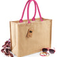 Jute Classic Shopper - Natural/Fuchsia