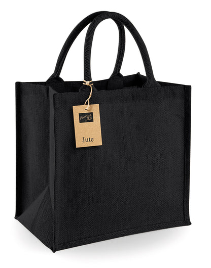 Jute Midi Tote - Black/Black