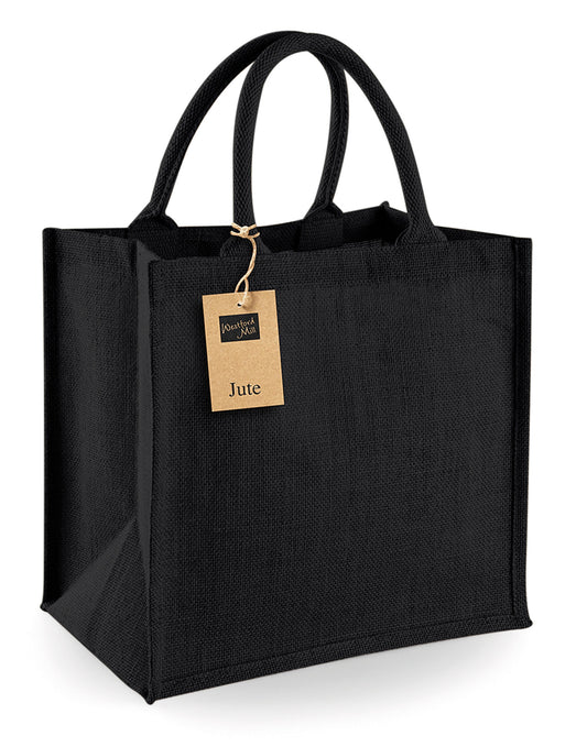 Jute Midi Tote - Black/Black