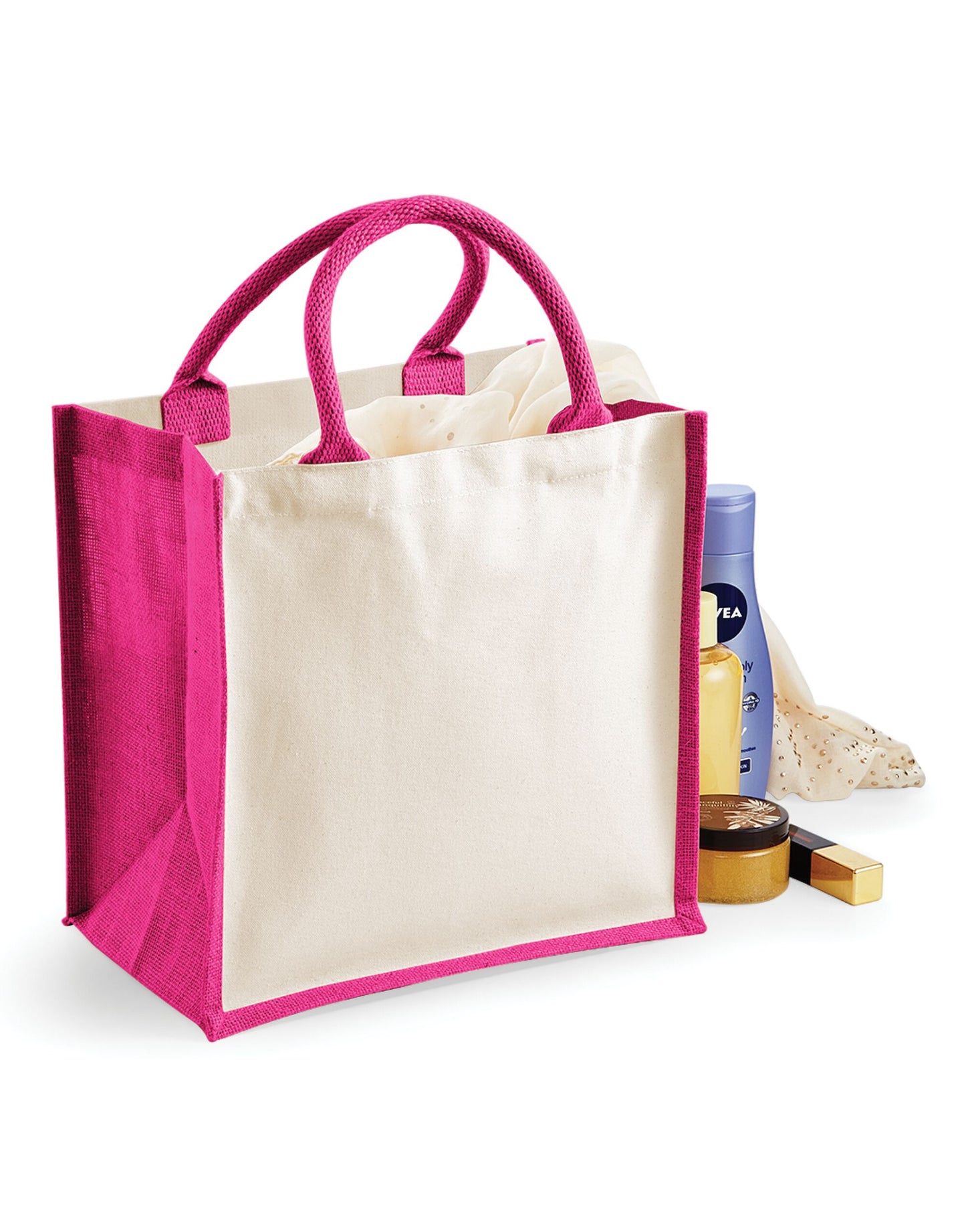 Printers' Midi Jute bag - Fuchsia