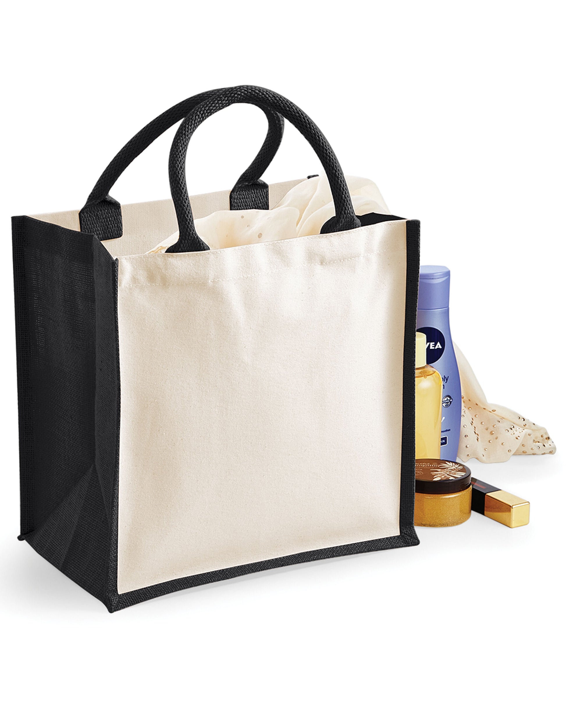 Printers' Midi Jute bag - Black