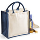 Printers' Midi Jute bag - Navy