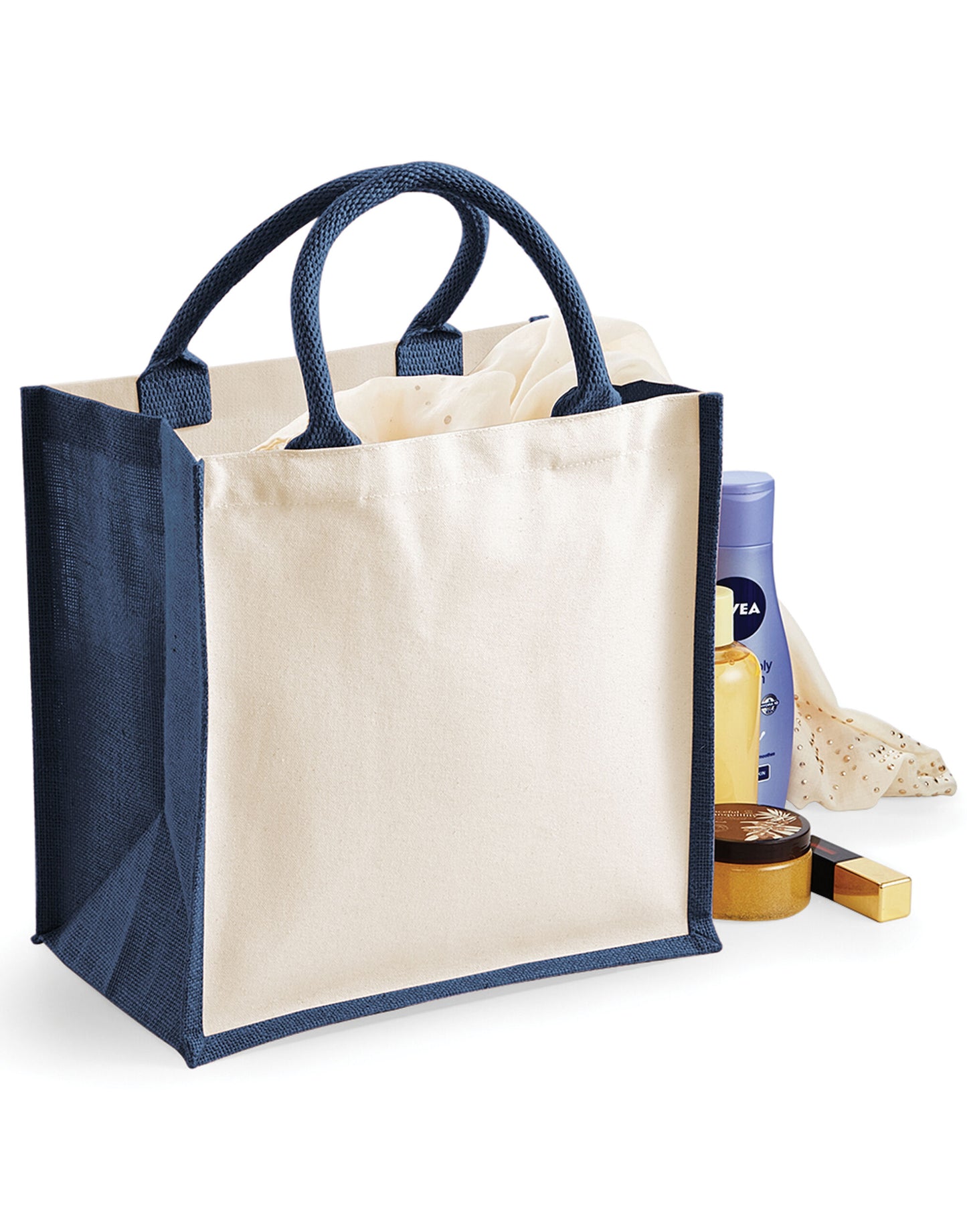 Printers' Midi Jute bag - Navy
