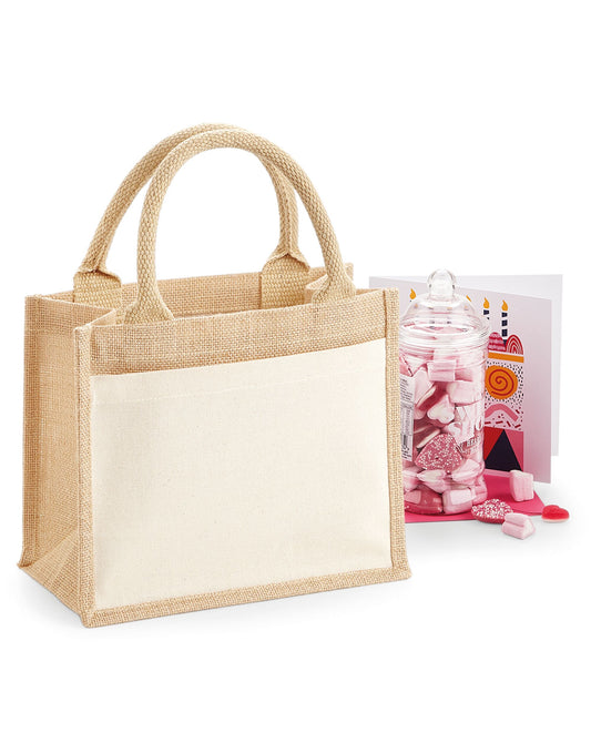 Cotton Pocket Jute Gift Bag - Natural