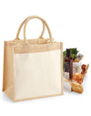 Cotton Pocket Jute Midi Tote - Natural