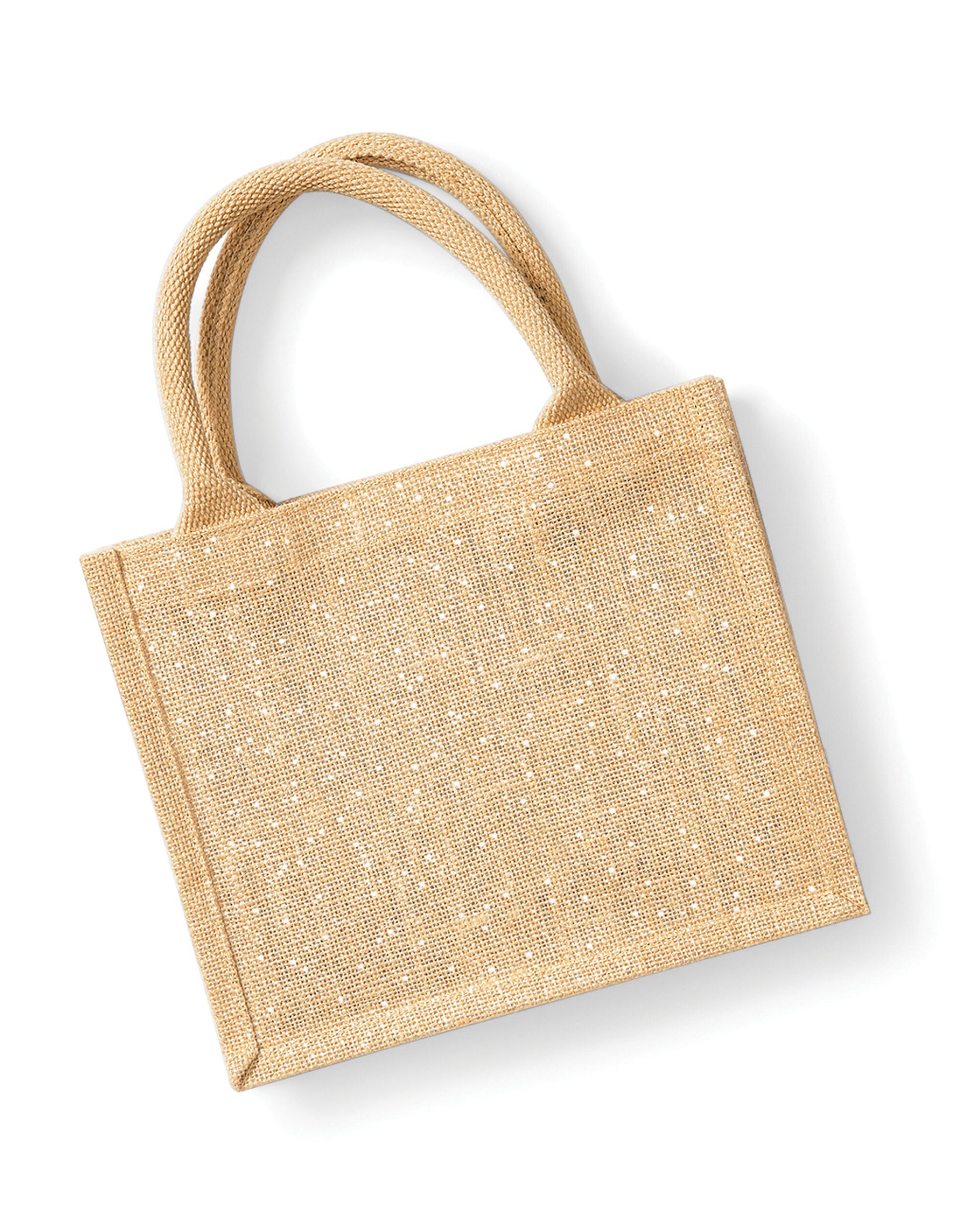Shimmer Jute Mini Gift Bag - Natural Gold
