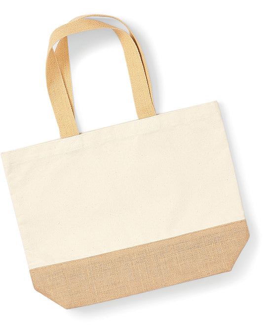 Jute Base Canvas Tote - Natural