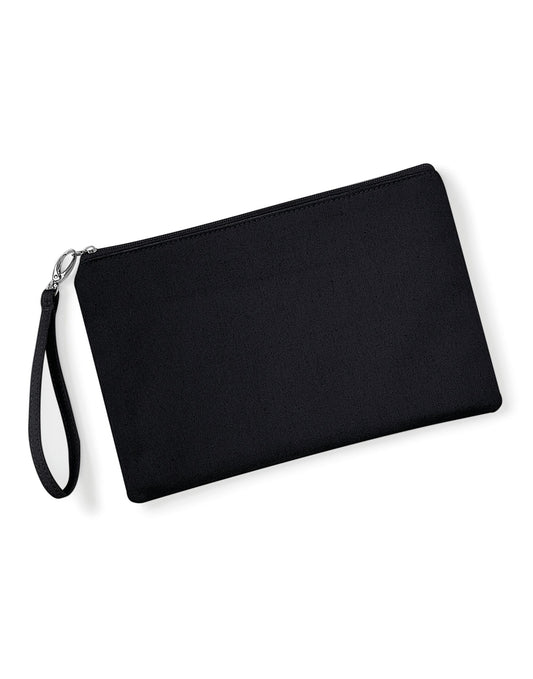 Canvas Wristlet Pouch - Black/Black
