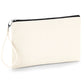 Canvas Wristlet Pouch - Natural/Black