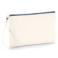 Canvas Wristlet Pouch - Natural/Navy