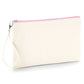 Canvas Wristlet Pouch - Natural/ Pink