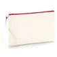 Canvas Wristlet Pouch - Natural/Red