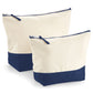 Dipped Base Canvas Accessory Bag - Natural/Navy