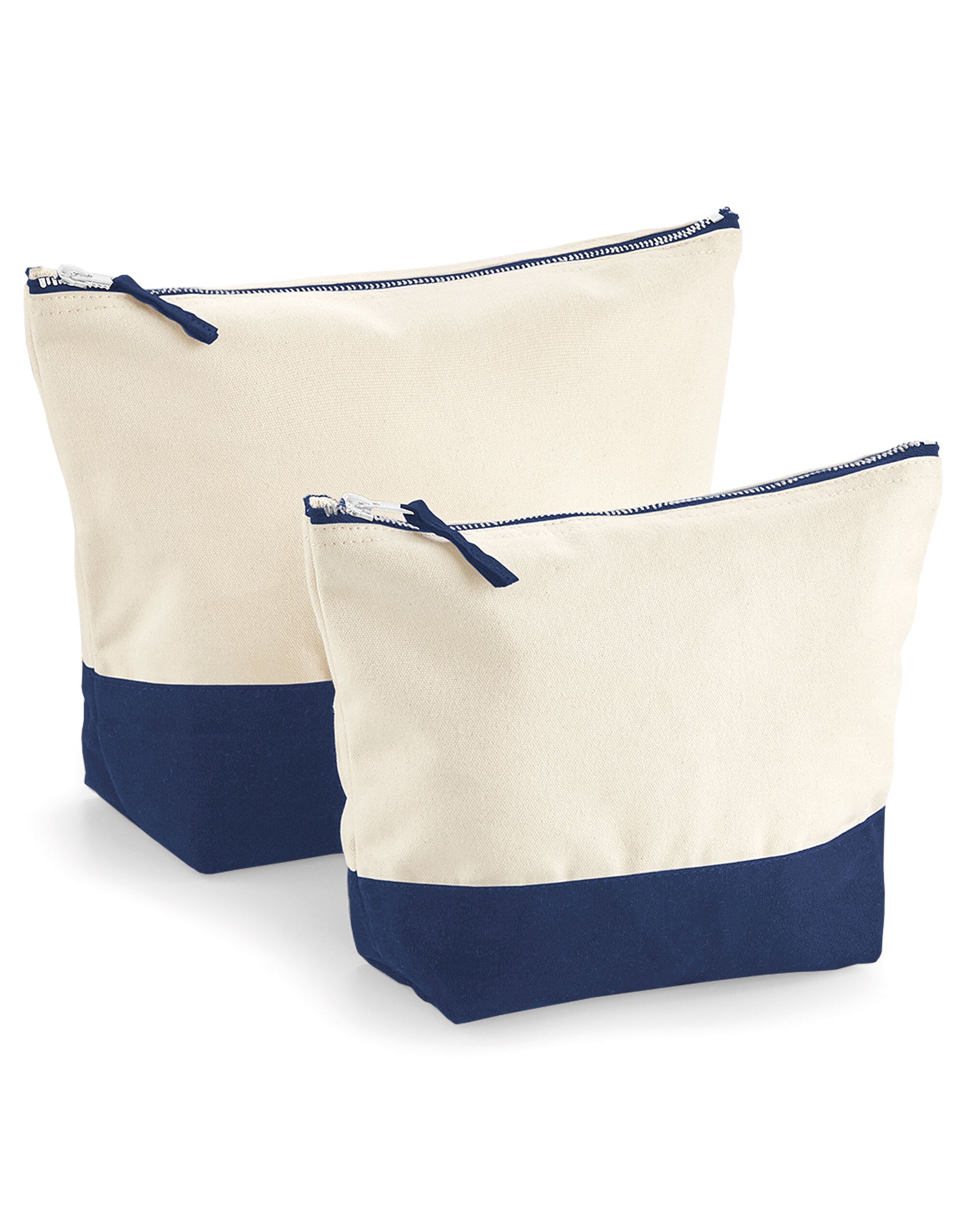 Dipped Base Canvas Accessory Bag - Natural/Navy