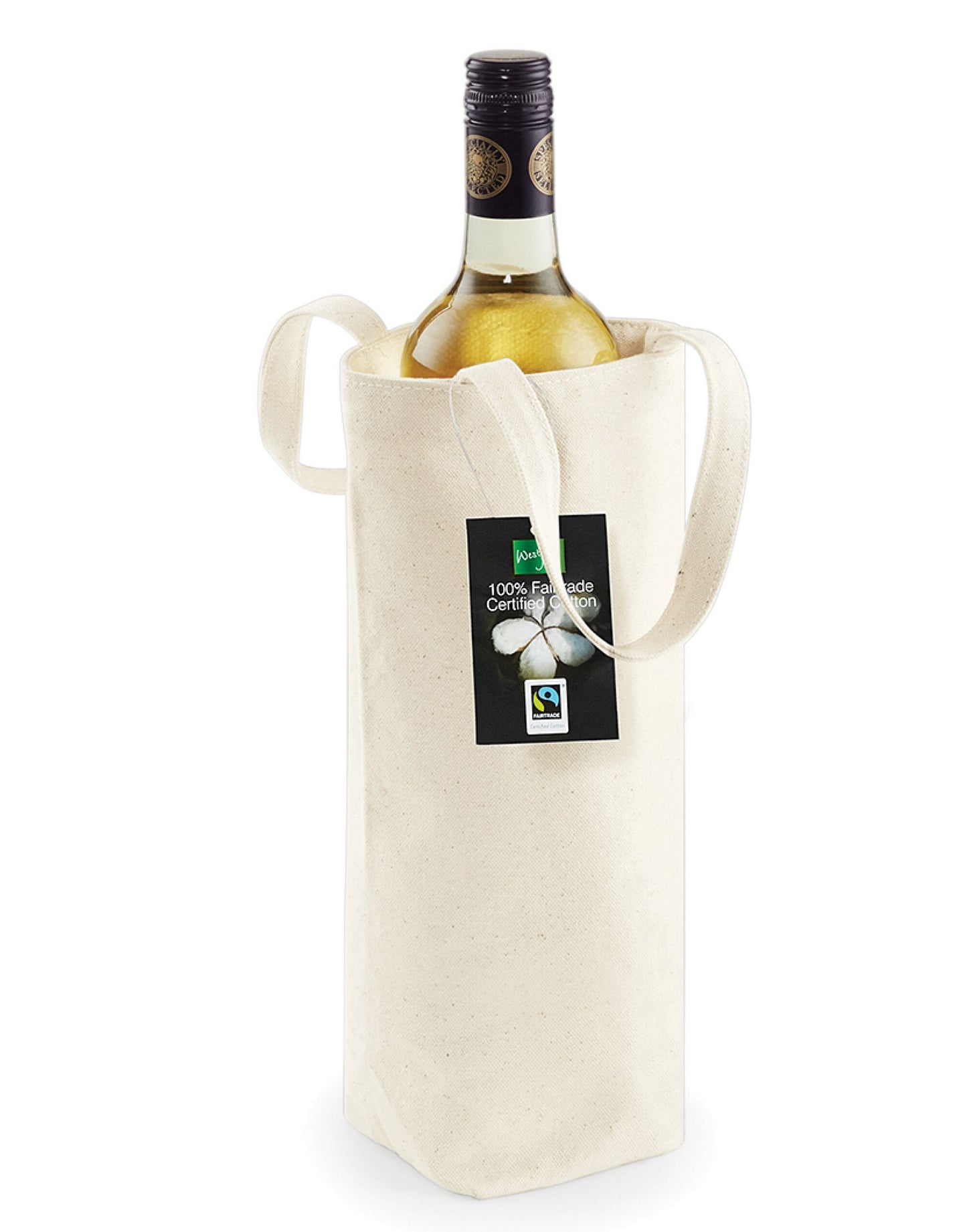 Fairtrade Cotton Bottle Bag - Natural