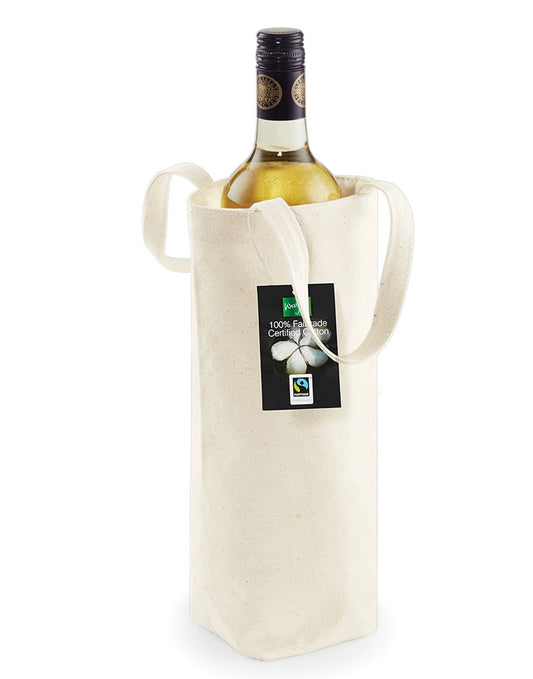 Fairtrade Cotton Bottle Bag - Natural