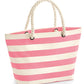 Nautical Beach Bag - Natural/ Pink
