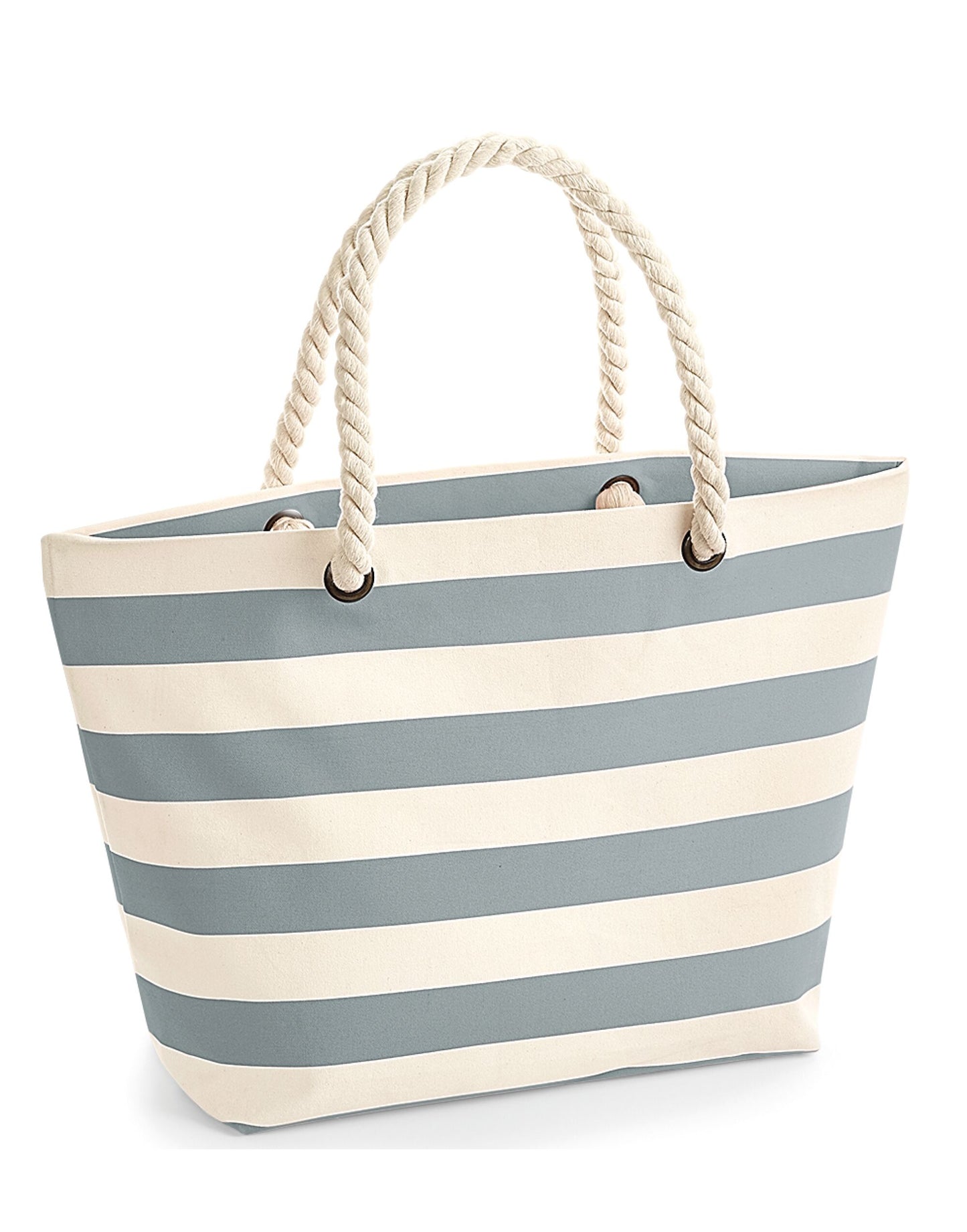 Nautical Beach Bag - Natural/ Grey