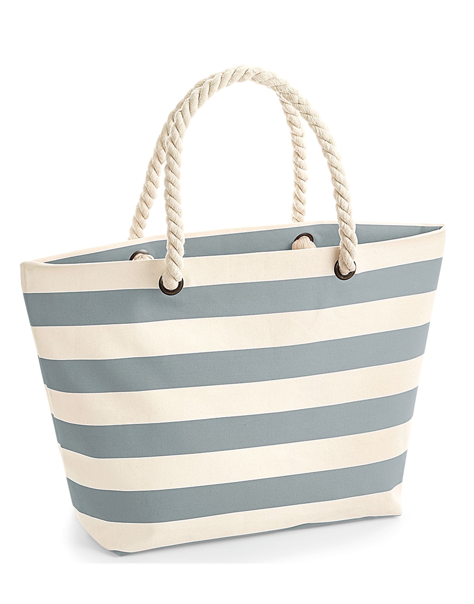 Nautical Beach Bag - Natural/ Grey