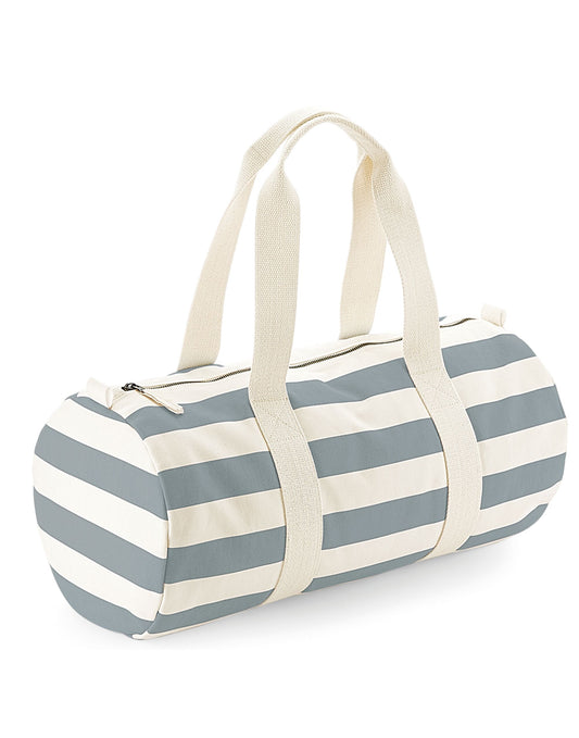 Nautical Barrel Bag - Natural/ Grey